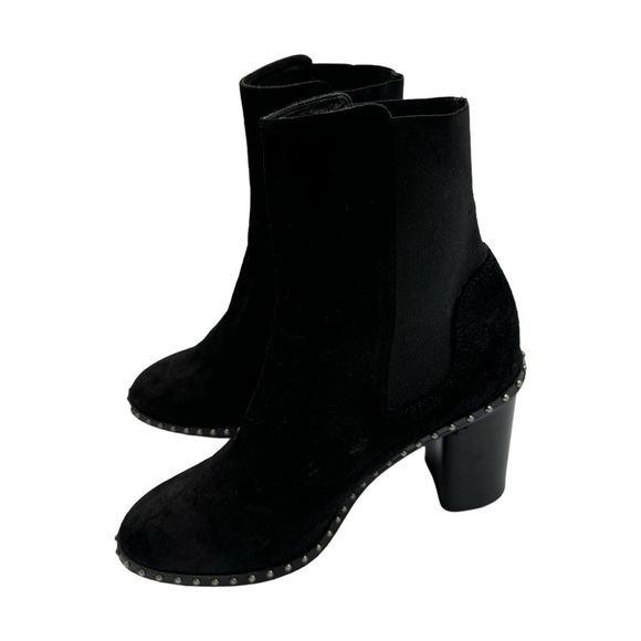 RAG & BONE Romi Wax Suede Leather Stud Chelsea Boot Black EU39.5/US9.5 - Picture 9 of 14